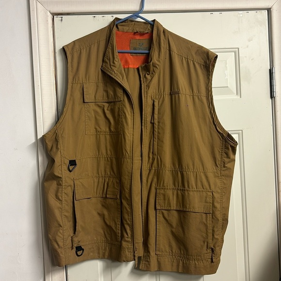 Mens Utility Outdoor Vest Tan Size XXL Outdoor Life 7 Pockets - Picture 1 of 4